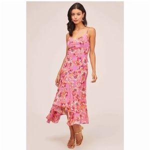 ASTR the Label Janine Floral Print Midi Dress